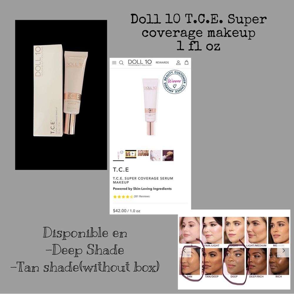 New Doll10 TCE super coverage makeup 1 fl oz